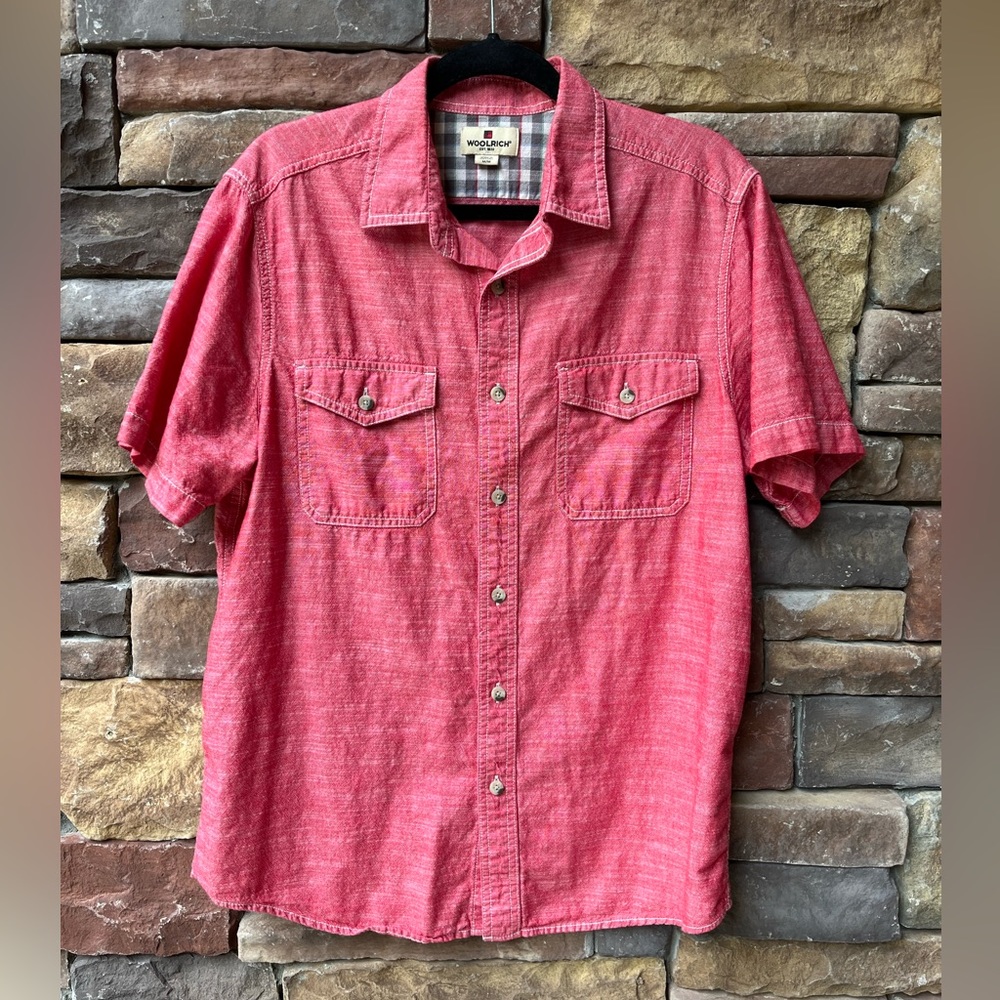 Mens Med Woolrich SS button shirt with pockets